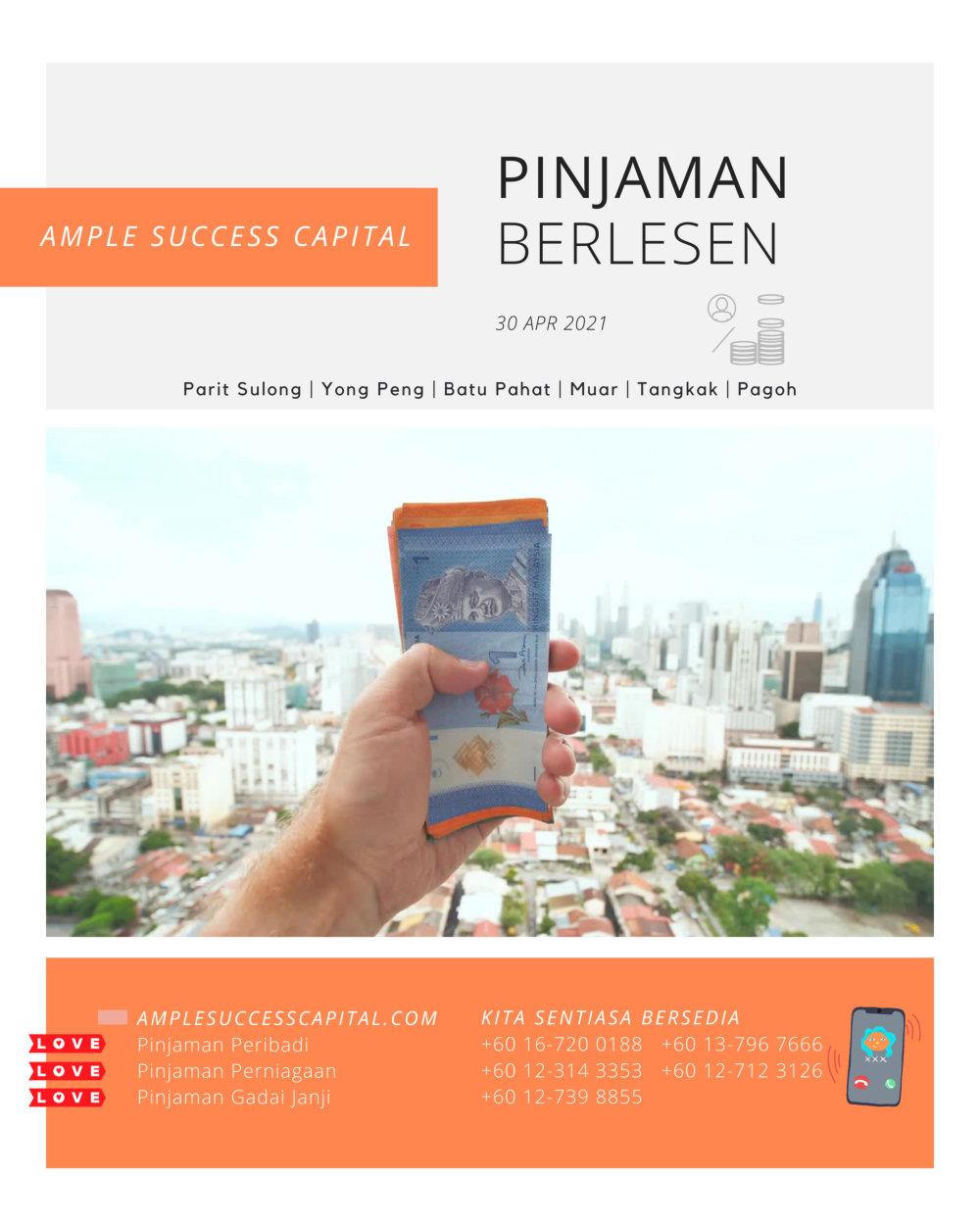 Pinjaman Wang Parit Sulong Pinjaman Wang Batu Pahat Pinjaman Wang Muar Pinjaman Wang Berlesen Parit Sulong Loan Ample Success Capital A07-2