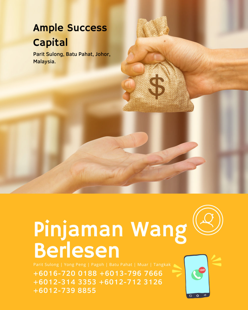 Pinjaman Wang Parit Sulong Pinjaman Wang Batu Pahat Pinjaman Wang Muar Pinjaman Wang Berlesen Parit Sulong Loan Ample Success Capital A17