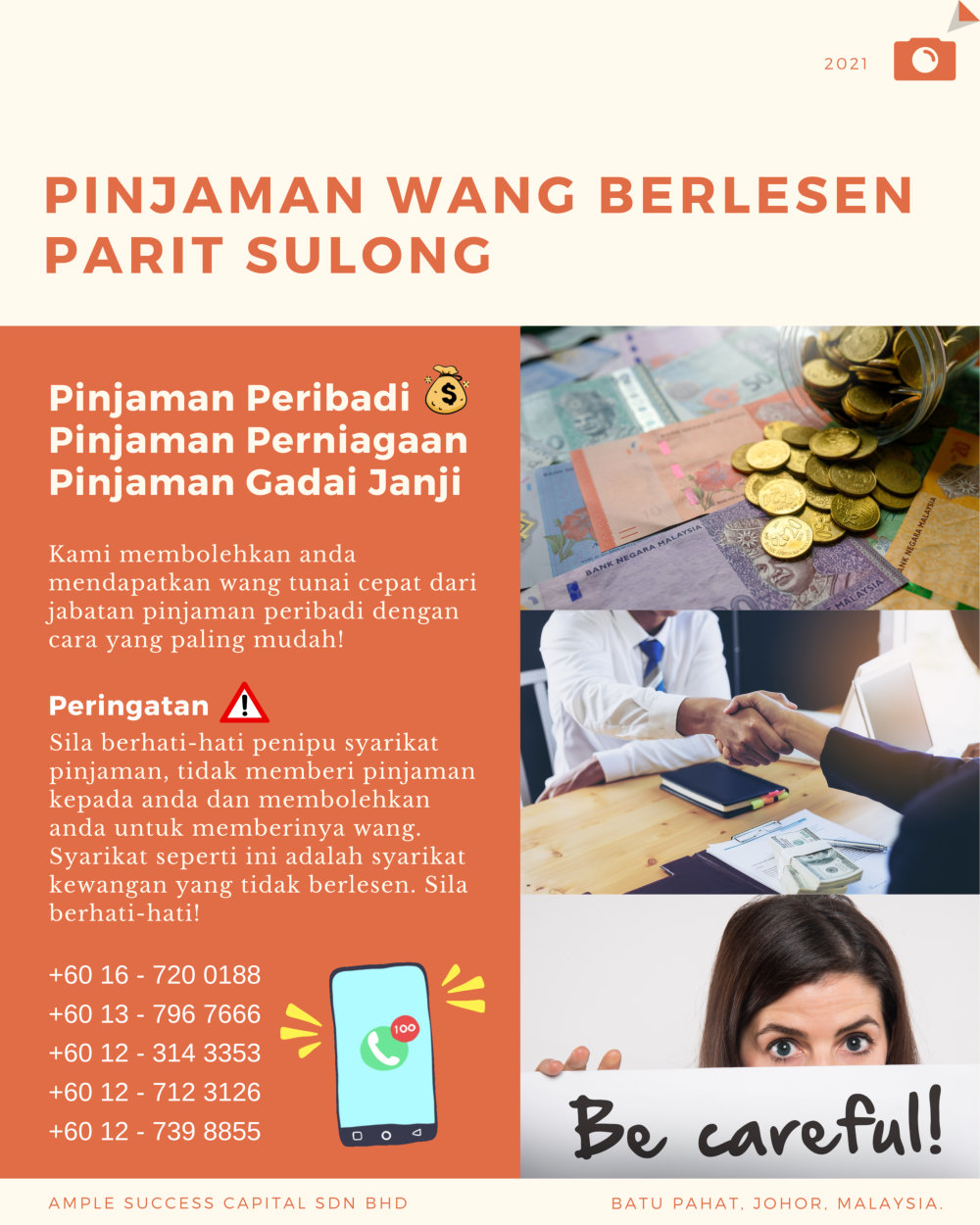 Pinjaman Wang Parit Sulong Pinjaman Wang Batu Pahat Pinjaman Wang Muar Pinjaman Wang Berlesen Parit Sulong Loan Ample Success Capital A28