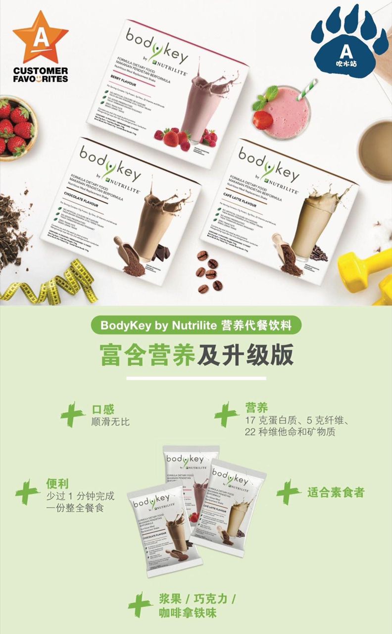 BodyKey by Nutrilite 营养代餐饮料 关注每天你每天的饮食 照顾你每日的营养摄取