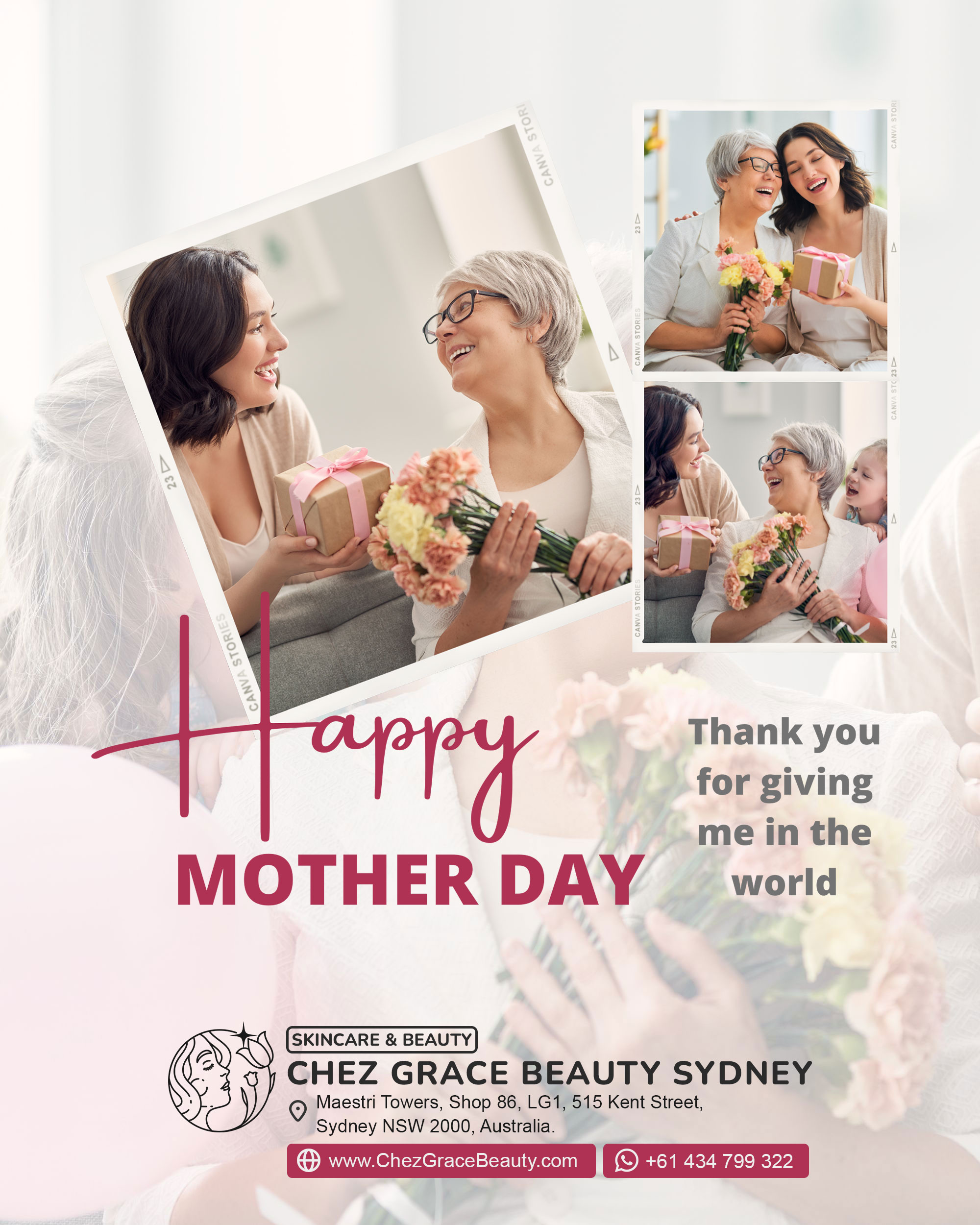 Facial Sydney Australia Facial Extraction give your mom the gift of self-care this Mother's Day Sydney Facial Near Me Chez Grace Beauty Sydney Beauty Salon A01